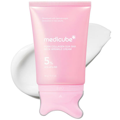Volufiline 5% + PDRN Firming Neck Cream | Built-in Gua Sha Contour Massager