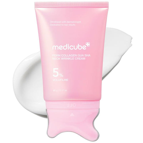 Volufiline 5% + PDRN Firming Neck Cream | Built-in Gua Sha Contour Massager