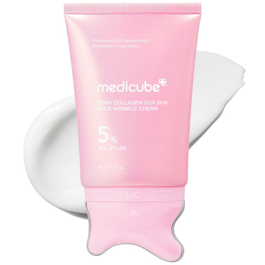Volufiline 5% + PDRN Firming Neck Cream | Built-in Gua Sha Contour Massager
