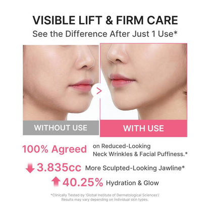 Volufiline 5% + PDRN Firming Neck Cream | Built-in Gua Sha Contour Massager