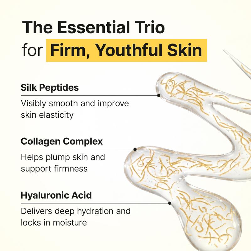 Silk Lifting Peptide Ampoule | Wrinkle Care TRIO | Face-Lift at Home serum with Peptides & Deep Collagen | Plumping, Smooth, Anti aging Korean Skincare