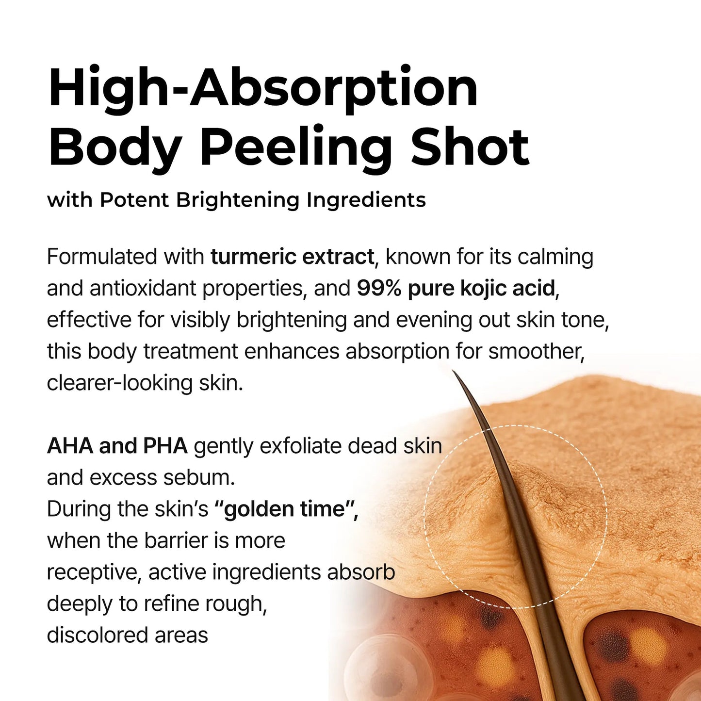 Kojic Acid &amp; Turmeric KP Bump Eraser Body Peeling Spray – Exfoliating Treatment for Smooth, Even Skin