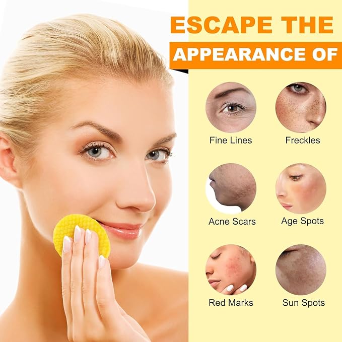 Turmeric & Kojic Acid Cleansing Pads 40 Pads – Deep Pore Clean, Oil Balance, Blemish Care, Hydrating Brightening Facial Pads