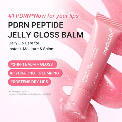Medicube PDRN Peptide Lip Balm (0.35 oz) – Hydrating & Plumping Lip Gloss for Dry Lips, Dewy Glass Skin Glow