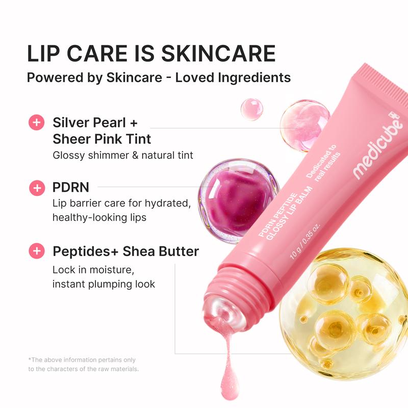 Medicube PDRN Peptide Lip Balm (0.35 oz) – Hydrating & Plumping Lip Gloss for Dry Lips, Dewy Glass Skin Glow