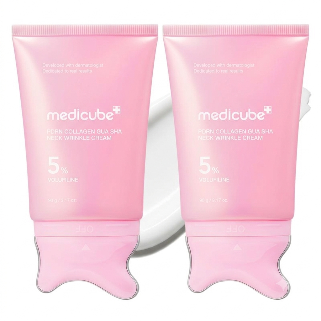 Volufiline 5% + PDRN Firming Neck Cream | Built-in Gua Sha Contour Massager
