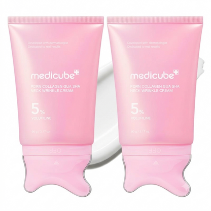 Volufiline 5% + PDRN Firming Neck Cream | Built-in Gua Sha Contour Massager