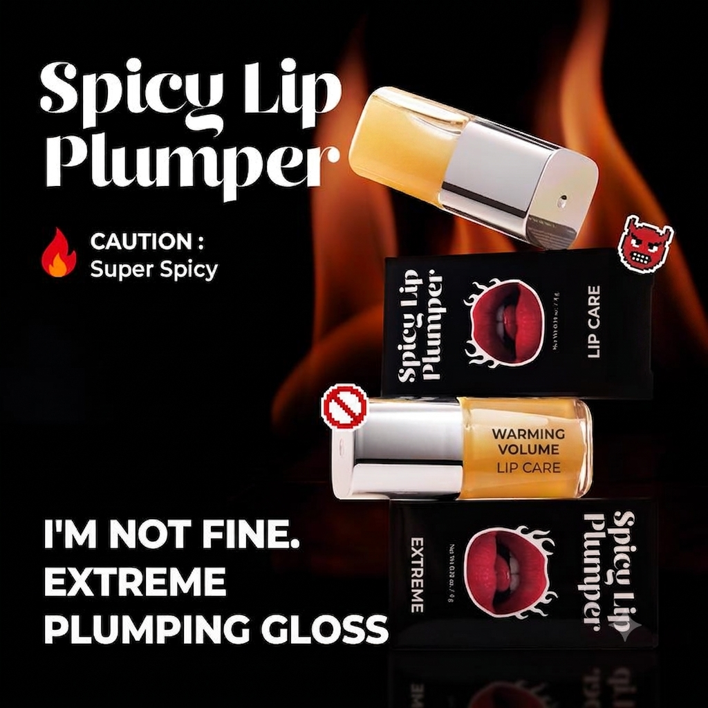 Spicy Lip Plumper — Fuller-Looking Lip Plumper Gloss, Non-Sticky, High-Shine Finish